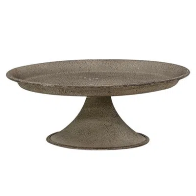 Homegifo Textured Gray Metal Pillar Tray