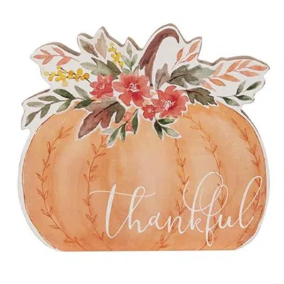 Homegifo *thankful Chunky Watercolor Pumpkin Sitter In Black