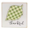 Homegifo *thankful Plaid Leaf Block