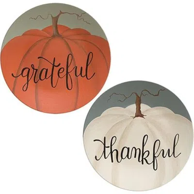 Homegifo Thankful Pumpkin Plate 2 Asstd. In Multi