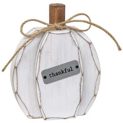 Homegifo Thankful White Chunky Pumpkin Sitter