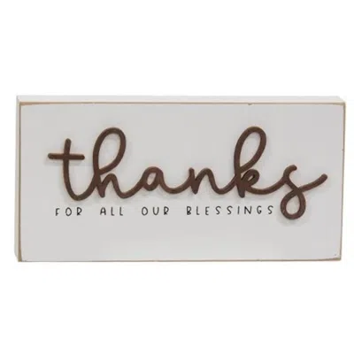 Homegifo Thanks For All Our Blessings Block Sign