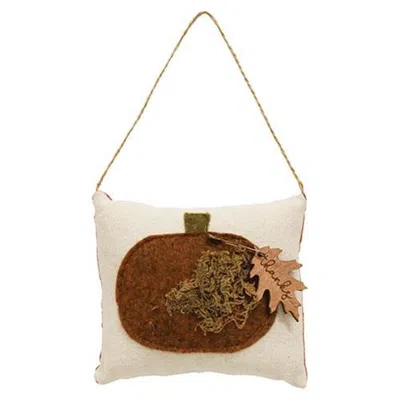 Homegifo Thanks Pumpkin Pillow Ornament In Brown