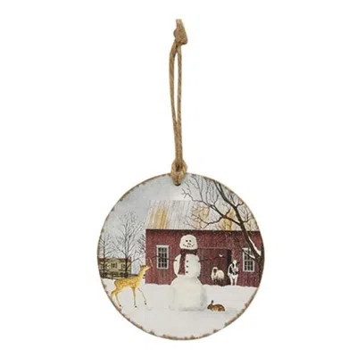 Homegifo *the Friendly Beasts Round Ornament In Gray
