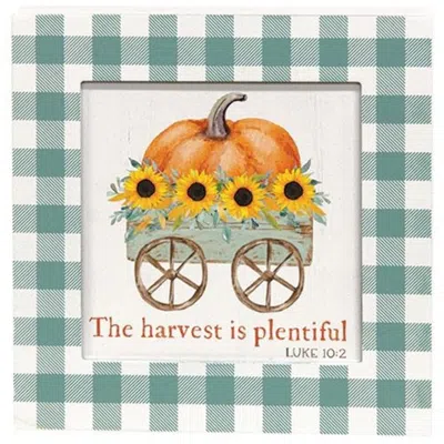 Homegifo *the Harvest Is Plentiful Box Sign In Green