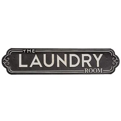 Homegifo The Laundry Room Black Metal Sign