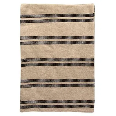 Homegifo Thin Stripe Recycled Cotton Runner 84"x18" In Neutral