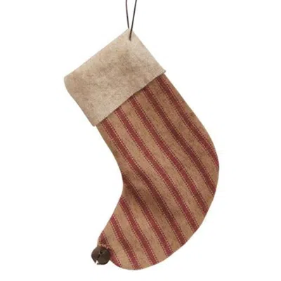 Homegifo Ticking Stripe Stocking 4-1/2 Inch In Brown