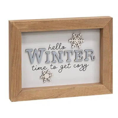 Homegifo Time To Get Cozy Framed Snowflake Sign In Brown