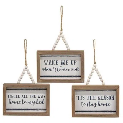 Homegifo Tis The Season Frame W/beaded Hanger 3 Asstd. In Neutral