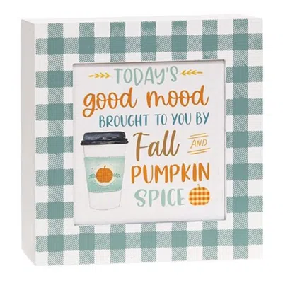 Homegifo *today's Good Mood Pumpkin Spice Box Sign In Green