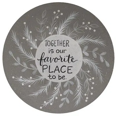 Homegifo *together Is Our Favorite Place To Be Plate In Gray