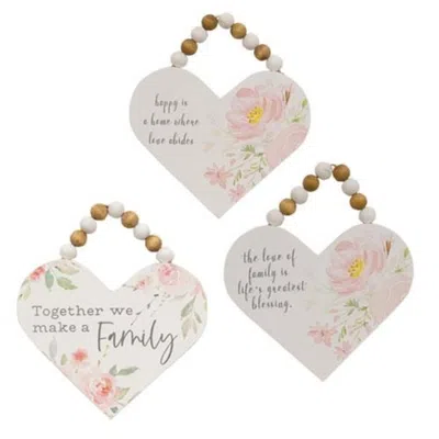 Homegifo *together We Make A Family Wood Heart Ornament 3 Asstd. In Multi