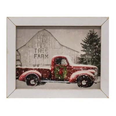 Homegifo Tree Farm Print White Wash Frame