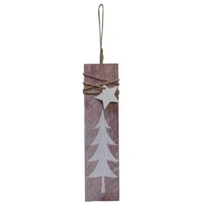 Homegifo Tree W/tin Star Rectangle Ornament 7" In Purple
