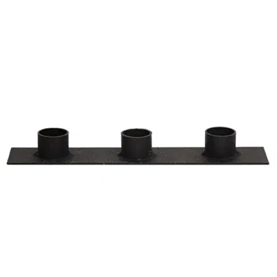 Homegifo Triple Iron Taper Holder In Black