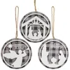 Homegifo True Story Buffalo Check Round Silhouette Ornament 3 Asstd.