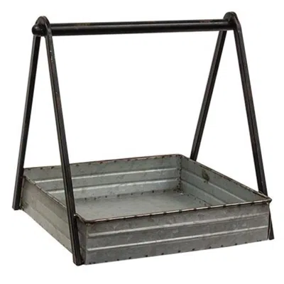 Homegifo Truss Handle Square Tray In Gray