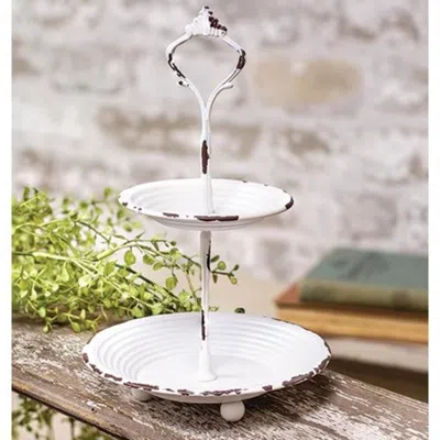 Homegifo Two-tier Candy Dish 9.25" In White
