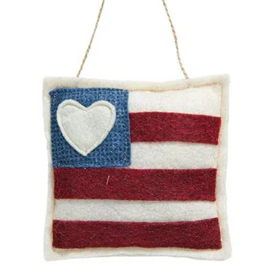 Homegifo *usa Flag Pillow Ornament In Burgundy