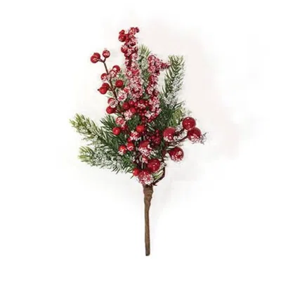 Homegifo Very Berry Icy Pine Pick 10" In Multi