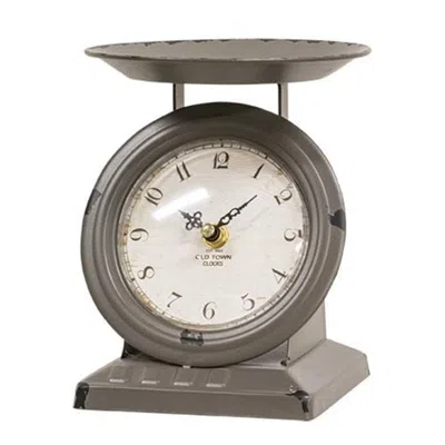 Homegifo Vintage Dark Gray Old Town Scale Clock In Black