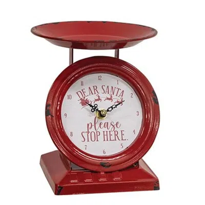 Homegifo Vintage Dear Santa Old Town Scale Clock In Red