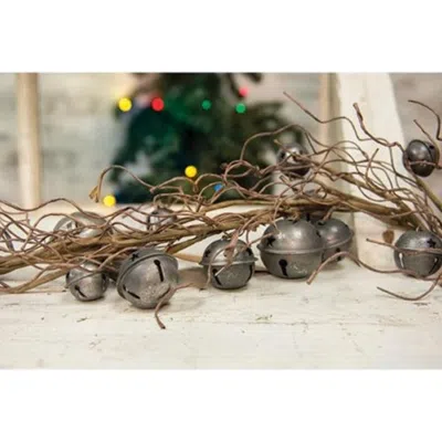 Homegifo Vintage Galvanized Bell Garland In Gray