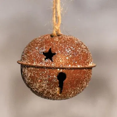 Homegifo Vintage Glitter Rusty Bell Ornament 2" In Brown