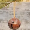 Homegifo Vintage Glitter Rusty Bell Ornament 2.5"