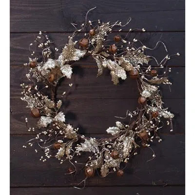 Homegifo Vintage Holly & Bells Wreath 20" In Multi