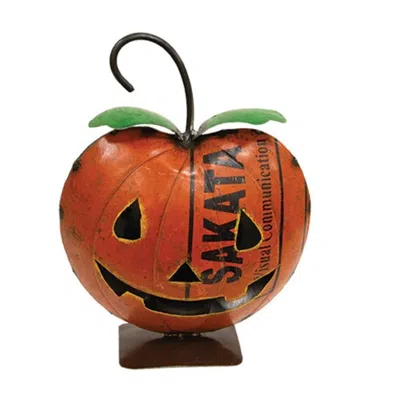 Homegifo Distressed Wooden Jack O' Lantern Luminary In Orange