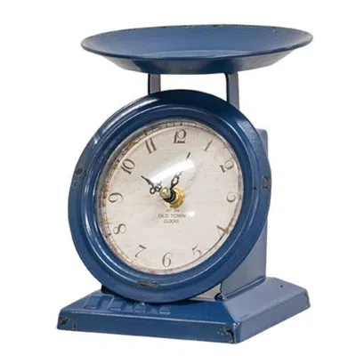 Homegifo Vintage Navy Old Town Scale Clock In Blue