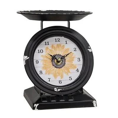 Homegifo Vintage Sunflower Old Town Scale Clock In Black