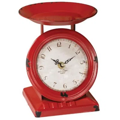 Homegifo Vintage Wine Old Town Scale Clock In Red