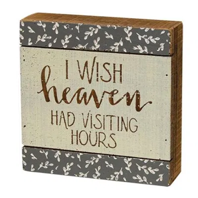 Homegifo Visiting Hours Slat Box Sign In Multi