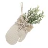Homegifo Waffle Weave Snowflake Mitten Hanger W/greenery
