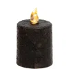 Homegifo Warm Glow Textured Black Flicker Flame Timer Pillar 2.5"