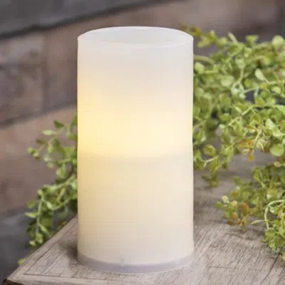 Homegifo Warm Light White Timer Pillar Candle 3x6 In Brown