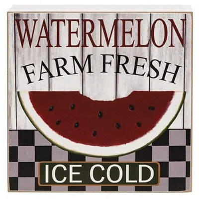 Homegifo Watermelon Farm Fresh Box Sign In Multi