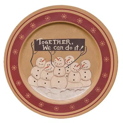 Homegifo *we Can Do It Plate In Burgundy