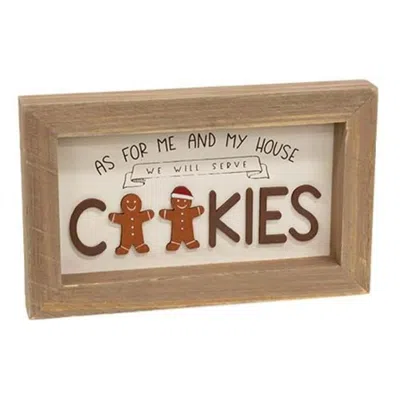 Homegifo *we Will Serve Cookies Framed Sign In Brown