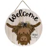 Homegifo Welcome Highland Cow Sign W/12 Seasonal Ear Tags