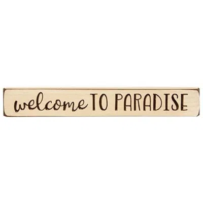 HOMEGIFO WELCOME TO PARADISE ENGRAVED BLOCK 12"