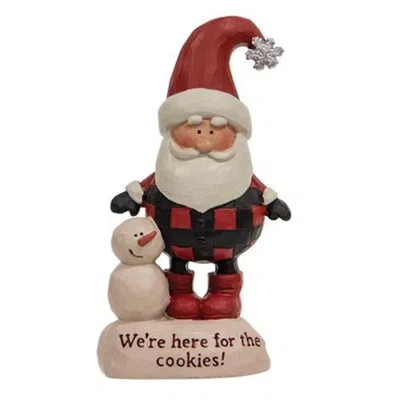 Homegifo We're Here For The Cookies Resin Santa W/snowman In Multi