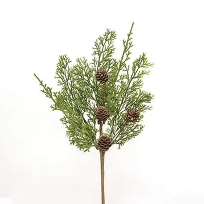 Homegifo Western Cedar & Pinecone Pick 14" In Green