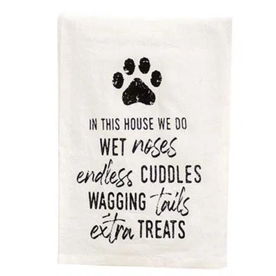 Homegifo Wet Noses Endless Cuddles Wagging Tails Dish Towel In White