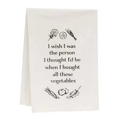 Homegifo *when I Bought These Vegetables Dish Towel In White
