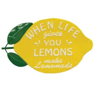 Homegifo *when Life Gives You Lemons Metal Lemon Sign In Yellow