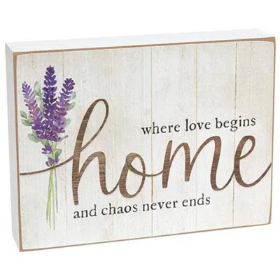 Homegifo Where Love Begins Box Sign In Gray